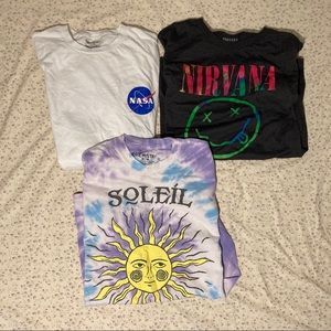 Big T-Shirt Bundle: Nirvana, NASA, Soleil Magique